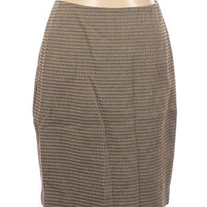 Linda Allard Ellen Tracy Casual Skirt Tan Black Pencil Sz 10 #540